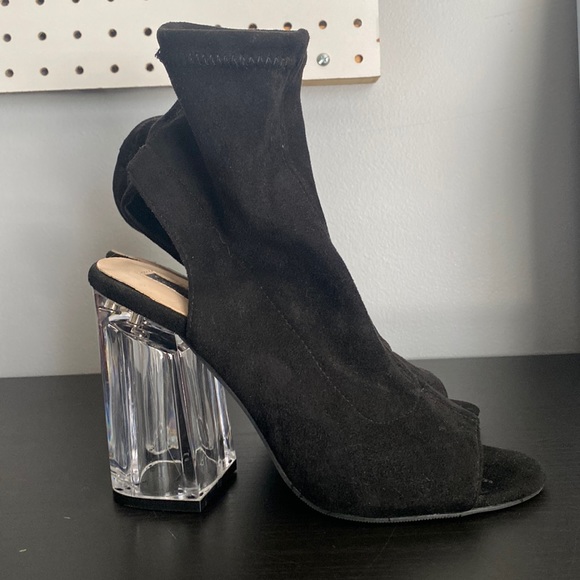 Forever 21 Shoes - Suede clear heel